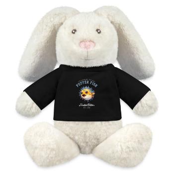 puffer fish with spines on its body inflating - MiniFeet® RecycelHase® Bunny Cream - black - Front