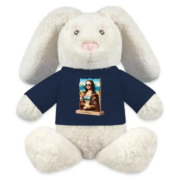 Mona Lisa on holiday - MiniFeet® RecycelHase® Bunny Cream - french navy - Front