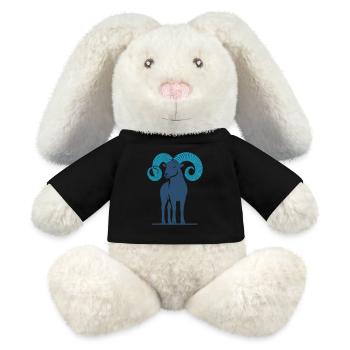 Bélier 1 - Lapin en peluche recyclé MiniFeet® Crème - noir - Devant
