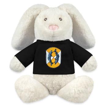 Armoiries Poissons - Lapin en peluche recyclé MiniFeet® Crème - noir - Devant