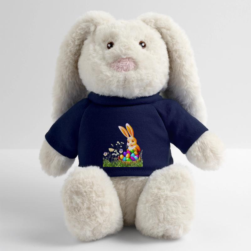 Osterhase mit bunten Eiern MiniFeet® RecycelHase® Creme