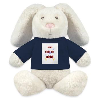 Humorous Pride Saying - MiniFeet® RecycelHase® Bunny Cream - french navy - Front