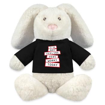 I'm Not Feeling Very Worky Today Faul Arbeit Humor - MiniFeet® RecycelHase® Bunny Cream - black - Front