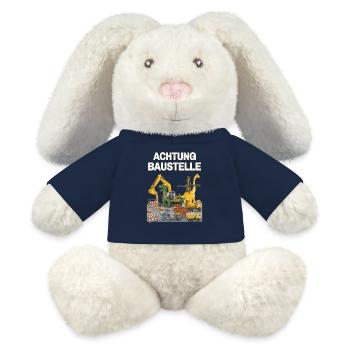 Dinosaurier Baustelle - MiniFeet® RecycelHase® Creme - French Navy - Vorne