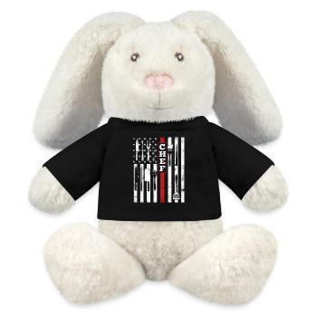 Chef USA Flag - Cuisine Patriot Grilling - Lapin en peluche recyclé MiniFeet® Crème - noir - Devant