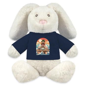 Weißwurst Alpen Kawaii Anime - Lapin en peluche recyclé MiniFeet® Crème - bleu marine - Devant