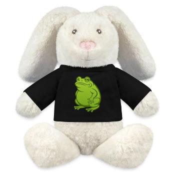 Dicker fetter Frosch - Dicke fette Kröte - MiniFeet® RecycelHase® Creme - Schwarz - Vorne