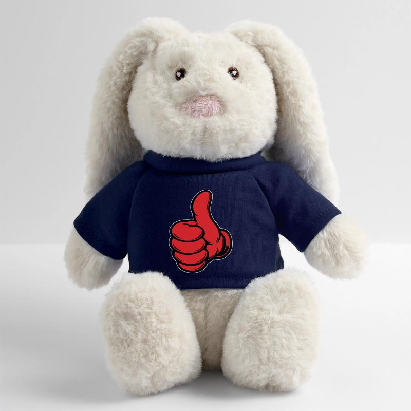 OK Comic Thumbs Up Hand Icon Red MiniFeet® RecycelHase® Bunny Cream