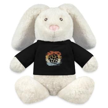 Retro - Houblon - Connaisseur de bière - Bière - Brassage - Lapin en peluche recyclé MiniFeet® Crème - noir - Devant