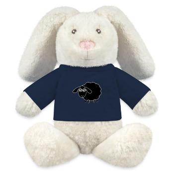 Mouton noir - Lapin en peluche recyclé MiniFeet® Crème - bleu marine - Devant