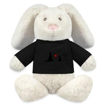 Wedding Couple Newlyweds Funny - MiniFeet® RecycelHase® Bunny Cream - black - Front