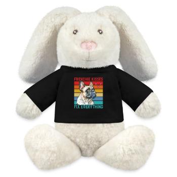 Frenchie Kisses fix everything - MiniFeet® RecycelHase® Bunny Cream - black - Front