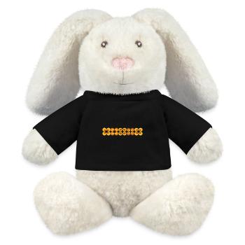 70s Flower Pattern - MiniFeet® RecycelHase® Bunny Cream - black - Front