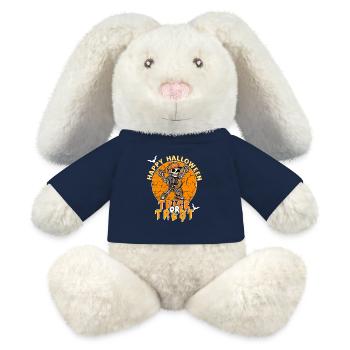 Halloween Design Creepy Skeleton Design - MiniFeet® RecycelHase® Bunny Cream - french navy - Front