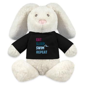 Manger Dormir Nager Répéter - Crawl Style - Crawl - Lapin en peluche recyclé MiniFeet® Crème - noir - Devant