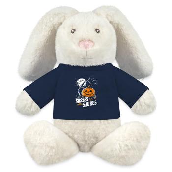 Halloween Kürbis - Süßes oder Saures - MiniFeet® RecycelHase® Creme - French Navy - Vorne