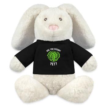 Salade - Êtes-vous végétalien ? Encore? - Régime végétalien - Lapin en peluche recyclé MiniFeet® Crème - noir - Devant