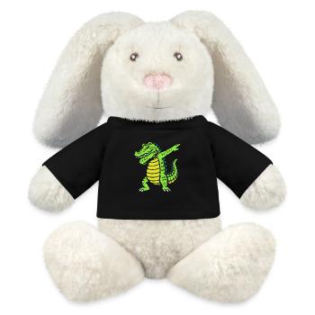 Alligator dabbing - Krokodil - Geschenk - MiniFeet® RecycelHase® Creme - Schwarz - Vorne