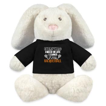 Racquetball I Learned From Racquetball - MiniFeet® RecycelHase® Bunny Cream - black - Front
