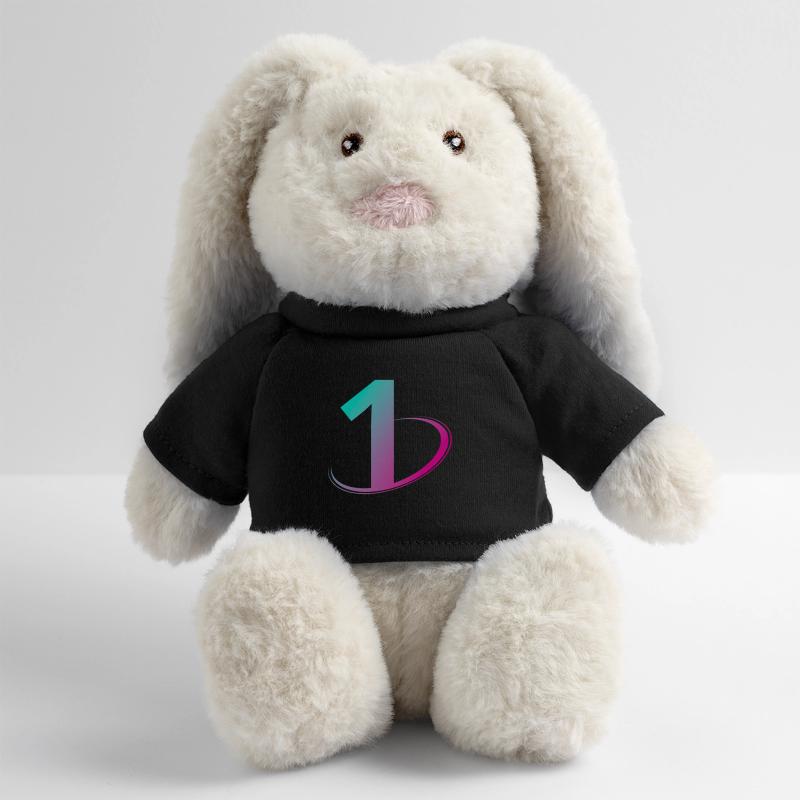 Numéro 1 multicolore Lapin en peluche recyclé MiniFeet® Crème
