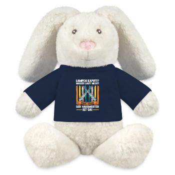 Facility Manager Hauswart Hausmeister - MiniFeet® RecycelHase® Creme - French Navy - Vorne