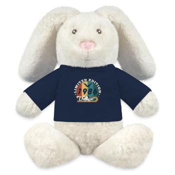 Vintage 1987 Retro - Best-seller - Lapin en peluche recyclé MiniFeet® Crème - bleu marine - Devant