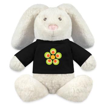 Jour de la Saint-Patrick vert à motif floral des années 70 - Lapin en peluche recyclé MiniFeet® Crème - noir - Devant