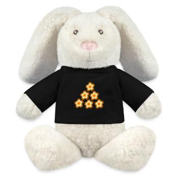 des années 70 fleur motif rétro Hippie fleurs pouvoir - Lapin en peluche recyclé MiniFeet® Crème - noir - Devant