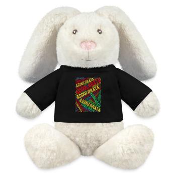 t-shirt Addolorata t-shirt nuage de mots - Lapin en peluche recyclé MiniFeet® Crème - noir - Devant