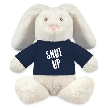 Be quiet! (white) - MiniFeet® RecycelHase® Bunny Cream - french navy - Front