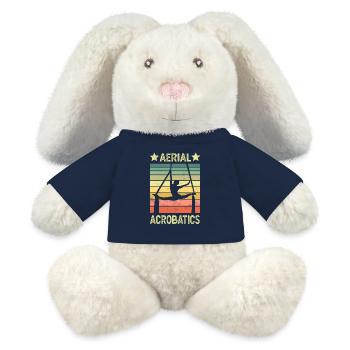 Acrobaties aériennes en tissu vertical - Lapin en peluche recyclé MiniFeet® Crème - bleu marine - Devant
