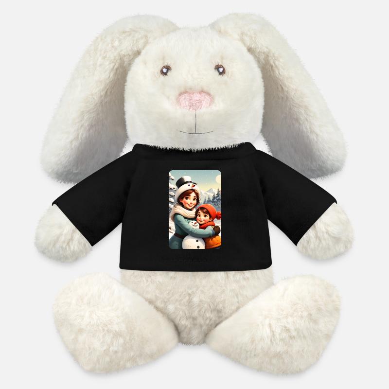 personalisiertes Design-Muttergeschenk - MiniFeet® RecycelHase® Creme - Schwarz