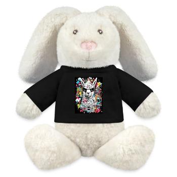 [MB] Cooles Lama vom Block - MiniFeet® RecycelHase® Creme - Schwarz - Vorne