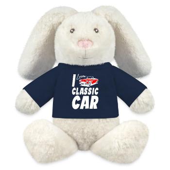 I Love Classic Car - MiniFeet® RecycelHase® Creme - French Navy - Vorne