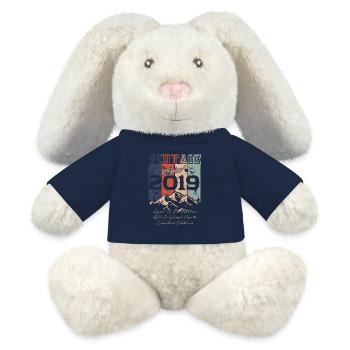 Millésime 2019 légendaire - Lapin en peluche recyclé MiniFeet® Crème - bleu marine - Devant
