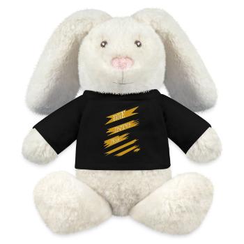 Awesome Daring Spirit Bungee Jumping Excitement - MiniFeet® RecycelHase® Bunny Cream - black - Front