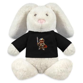 Knight Arthur #lovely toons - MiniFeet® RecycelHase® Bunny Cream - black - Front