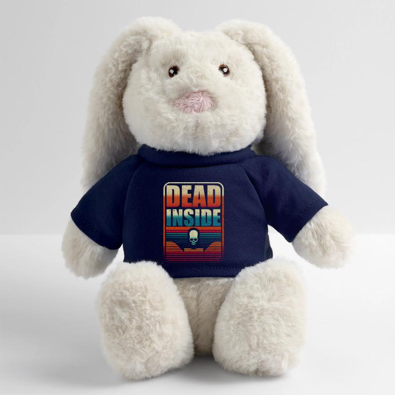 Dead Inside Skull Design Gothic Vintage Rockereon MiniFeet® RecycelHase® Bunny Cream