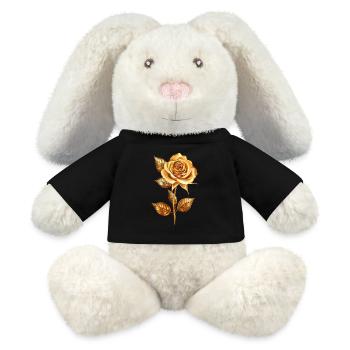Rose dorée - Lapin en peluche recyclé MiniFeet® Crème - noir - Devant
