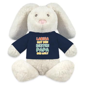 Larisa - Lapin en peluche recyclé MiniFeet® Crème - bleu marine - Devant