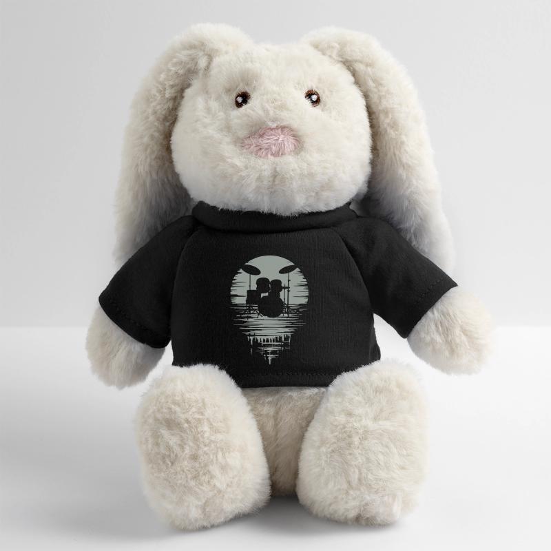 Batterie Silhouette Drum avec réflexion Lapin en peluche recyclé MiniFeet® Crème