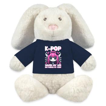 La K-pop kawaii m’a sauvé la vie, ruiné mon sommeil - Lapin en peluche recyclé MiniFeet® Crème - bleu marine - Devant