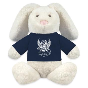Ange Blanc Chat Avec Des Ailes - Lapin en peluche recyclé MiniFeet® Crème - bleu marine - Devant