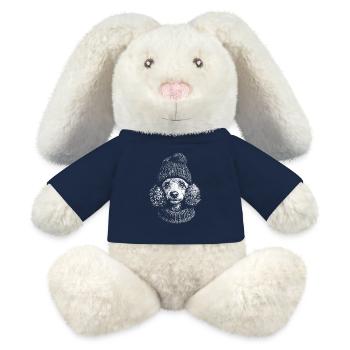Pudel Pudelmütze Hunde Hund Zwergpudel - MiniFeet® RecycelHase® Creme - French Navy - Vorne