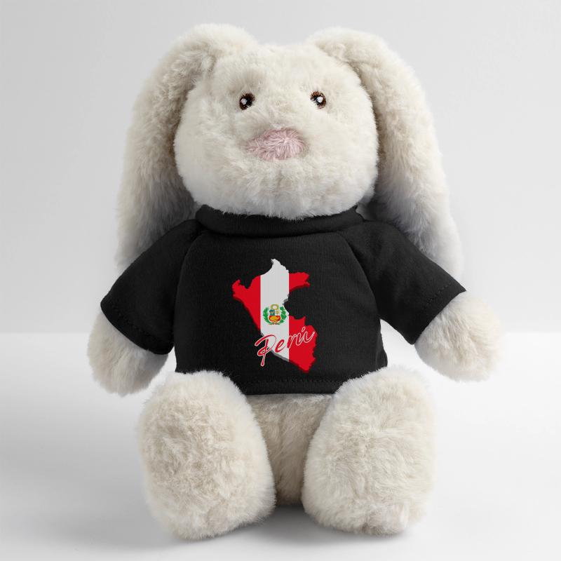 Drapeau du Pérou, carte drapeau du Pérou Lapin en peluche recyclé MiniFeet® Crème