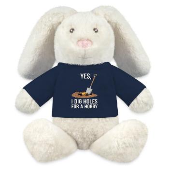 Détecteur de métaux Trous Creuser Hobby Chasseur de trésors - Lapin en peluche recyclé MiniFeet® Crème - bleu marine - Devant