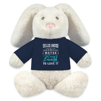 Kellnerin Fachkraft Trinkgeld Bedienung - MiniFeet® RecycelHase® Creme - French Navy - Vorne