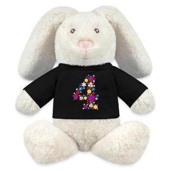 Fleurs 4 - Lapin en peluche recyclé MiniFeet® Crème - noir - Devant
