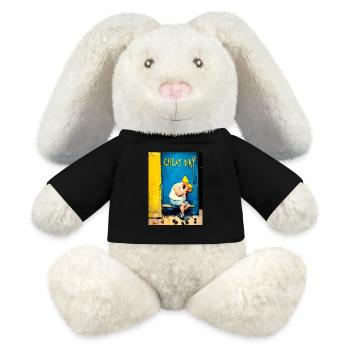 "Cheat Day" by van Gogh - MiniFeet® RecycelHase® Bunny Cream - black - Front