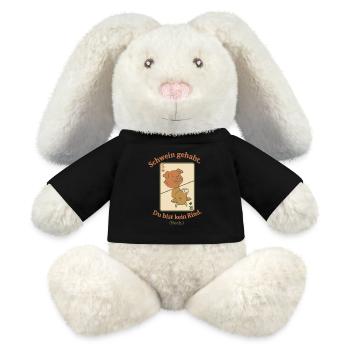 Cochon, tu n’es pas une vache. Encore. - Lapin en peluche recyclé MiniFeet® Crème - noir - Devant
